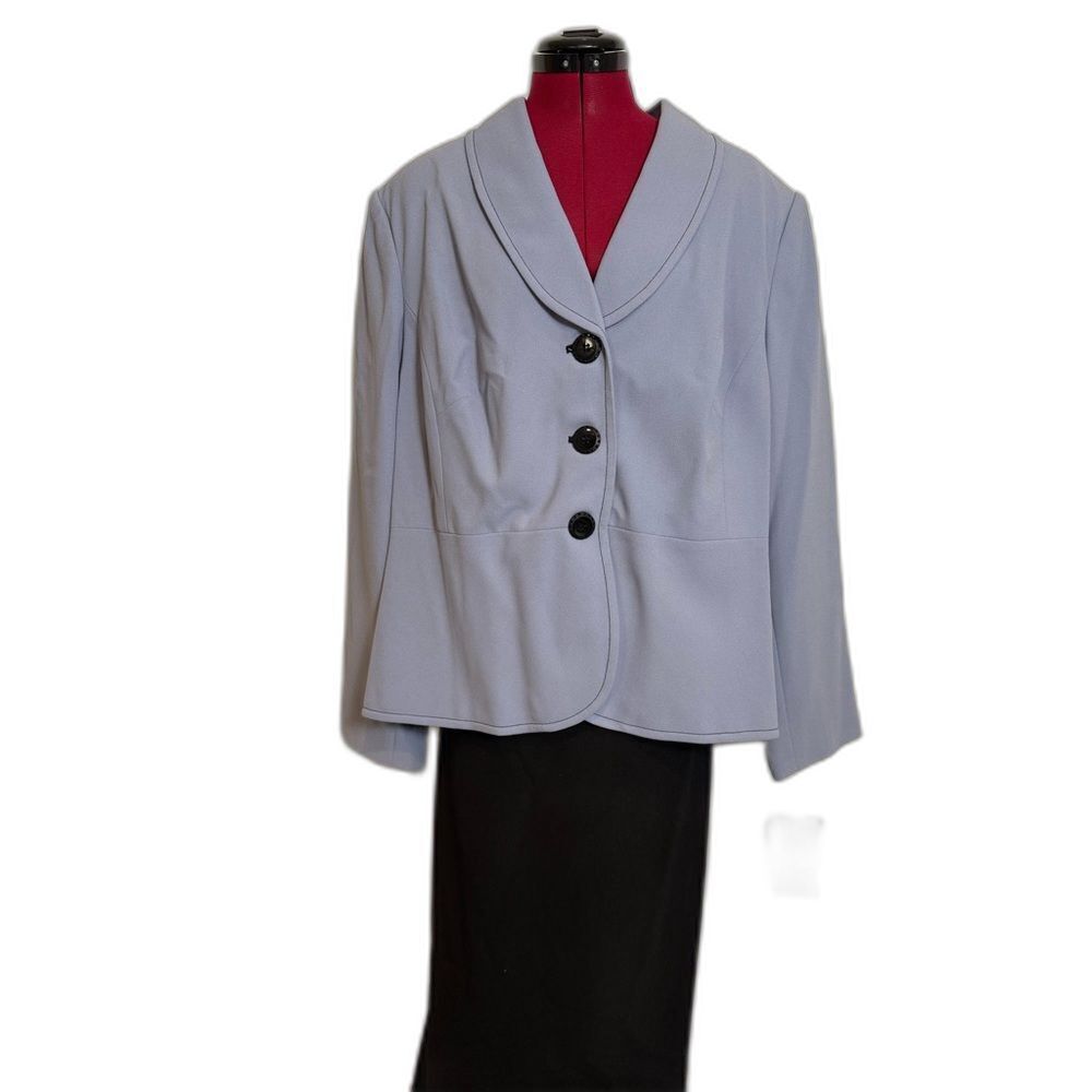 NWT JH Collectibles Skirt Suit Size 22W Blue & Black 2-Piece Set Blazer & Skirt